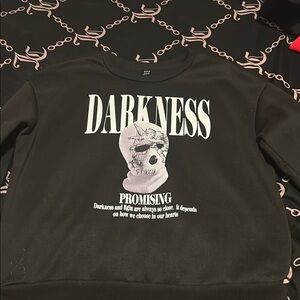 Black Graphic Sweatshirt with White Print